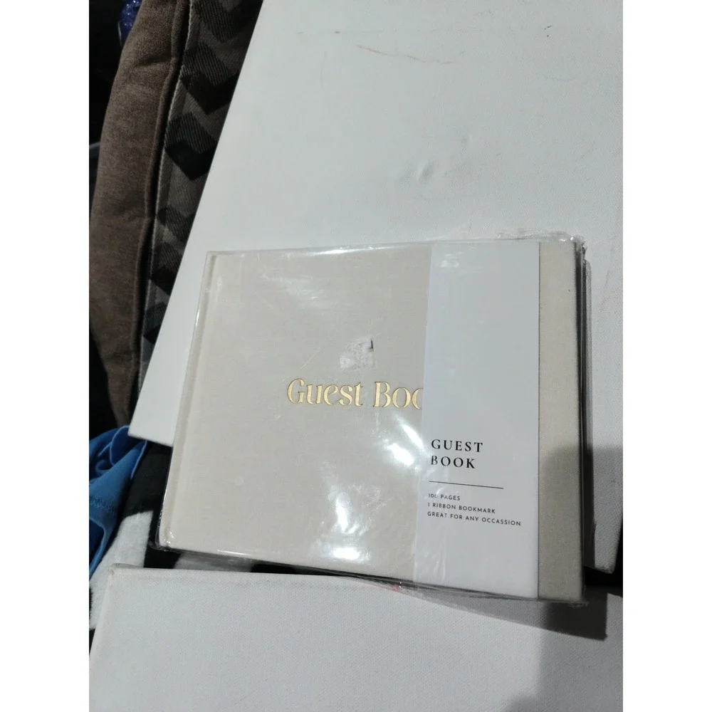 Linen Guest Book Elegant Party Shower Wedding Funeral 100 Pages Any Occasion New